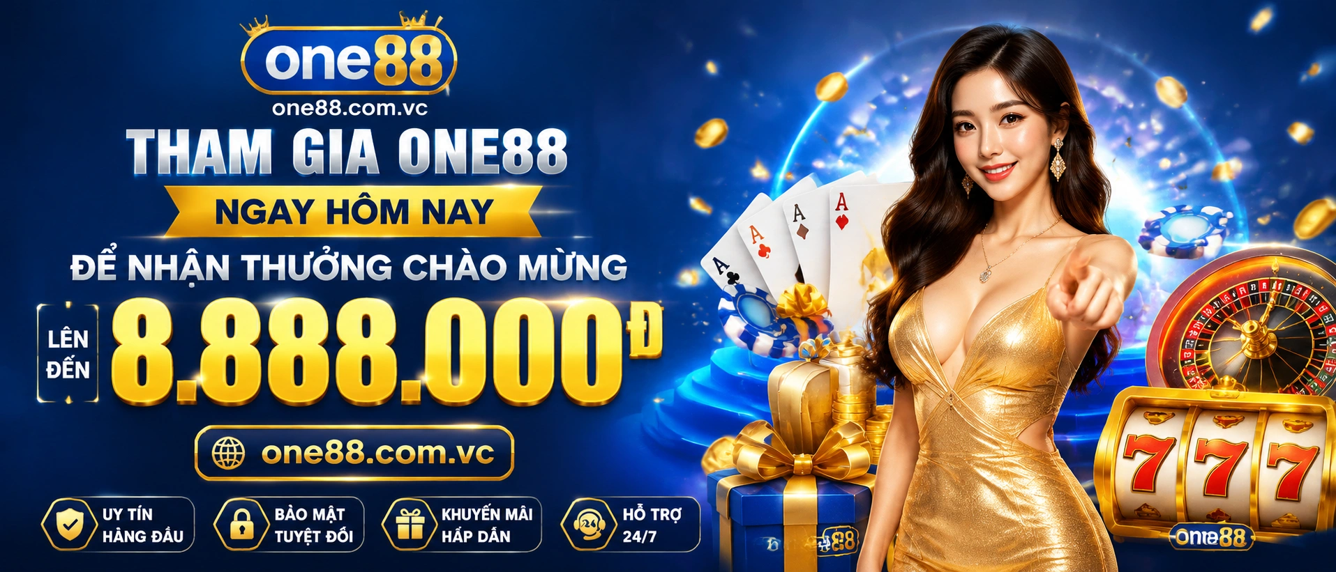 ONE88 giao diện casino trực tuyến trên màn hình desktop