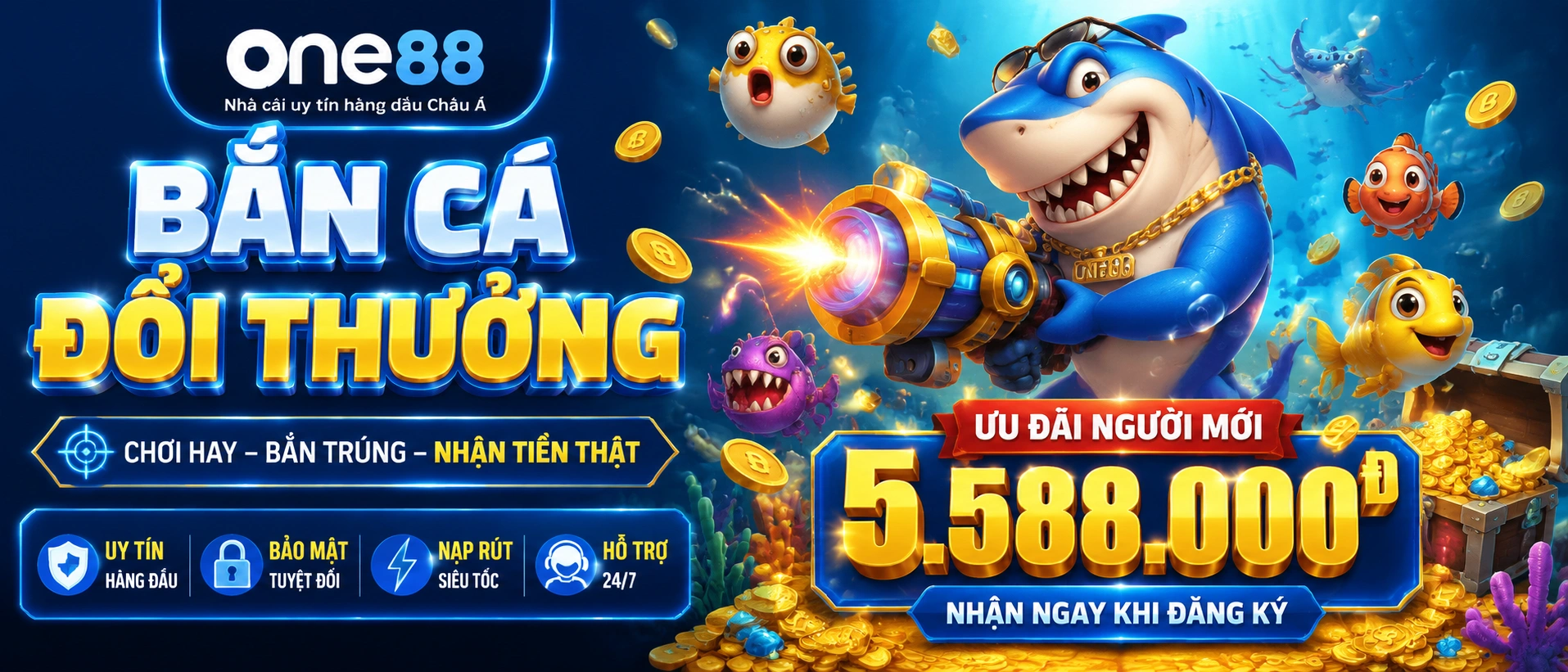 Bắn Cá Long Vương với chủ đề long vương và hiệu ứng đạn mạnh