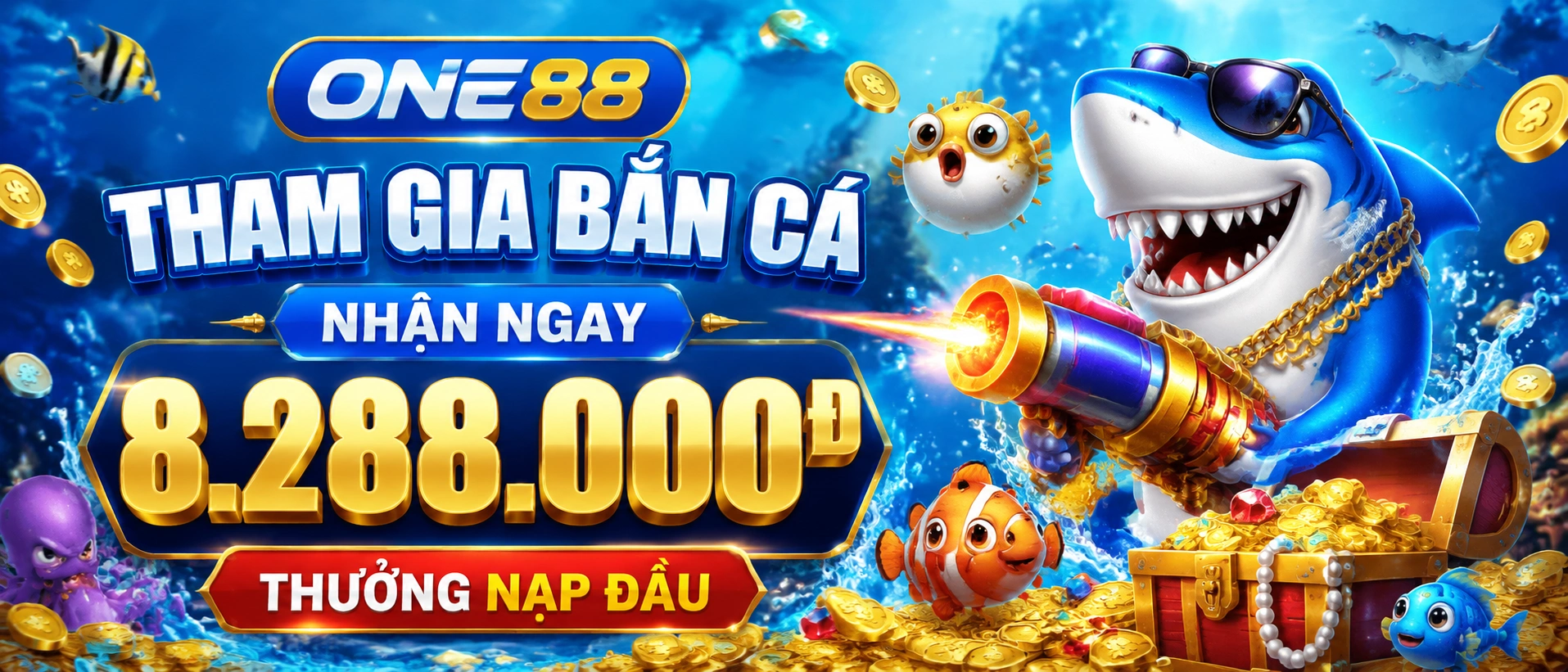 Bắn Cá Đại Dương Xanh với chủ đề biển sâu và boss cá lớn