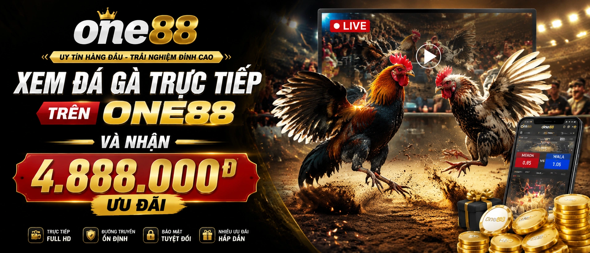 Giao diện phòng live Đá Gà One88