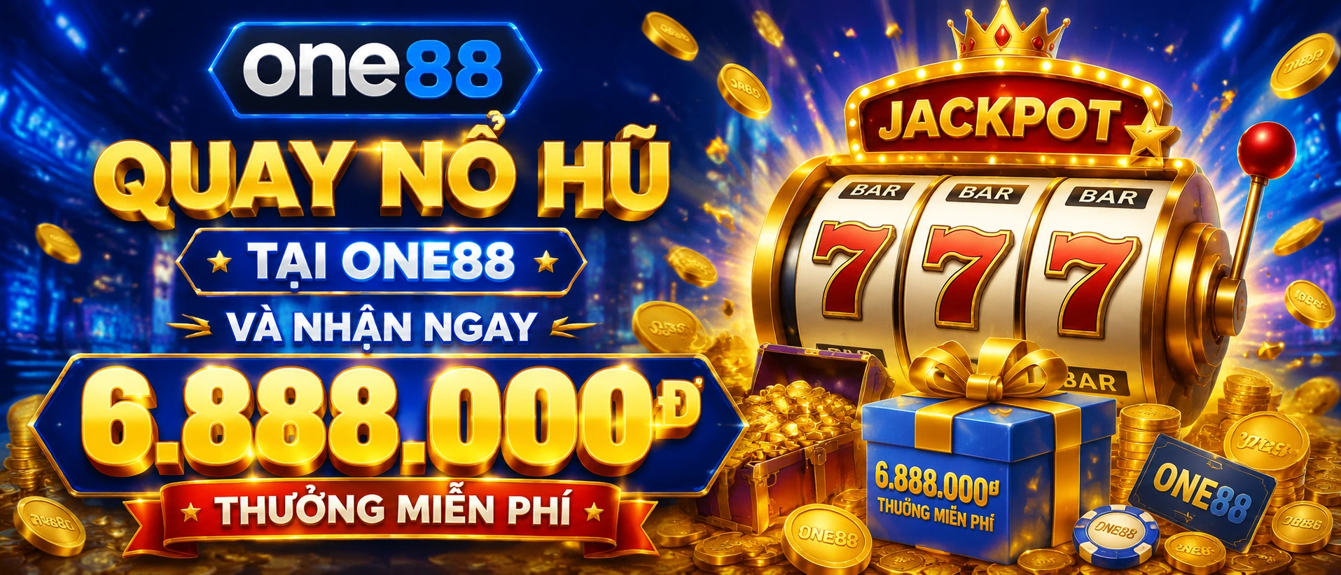 Một màn hình One88 Nổ Hũ thể hiện ưu đãi và khu game nổi bật