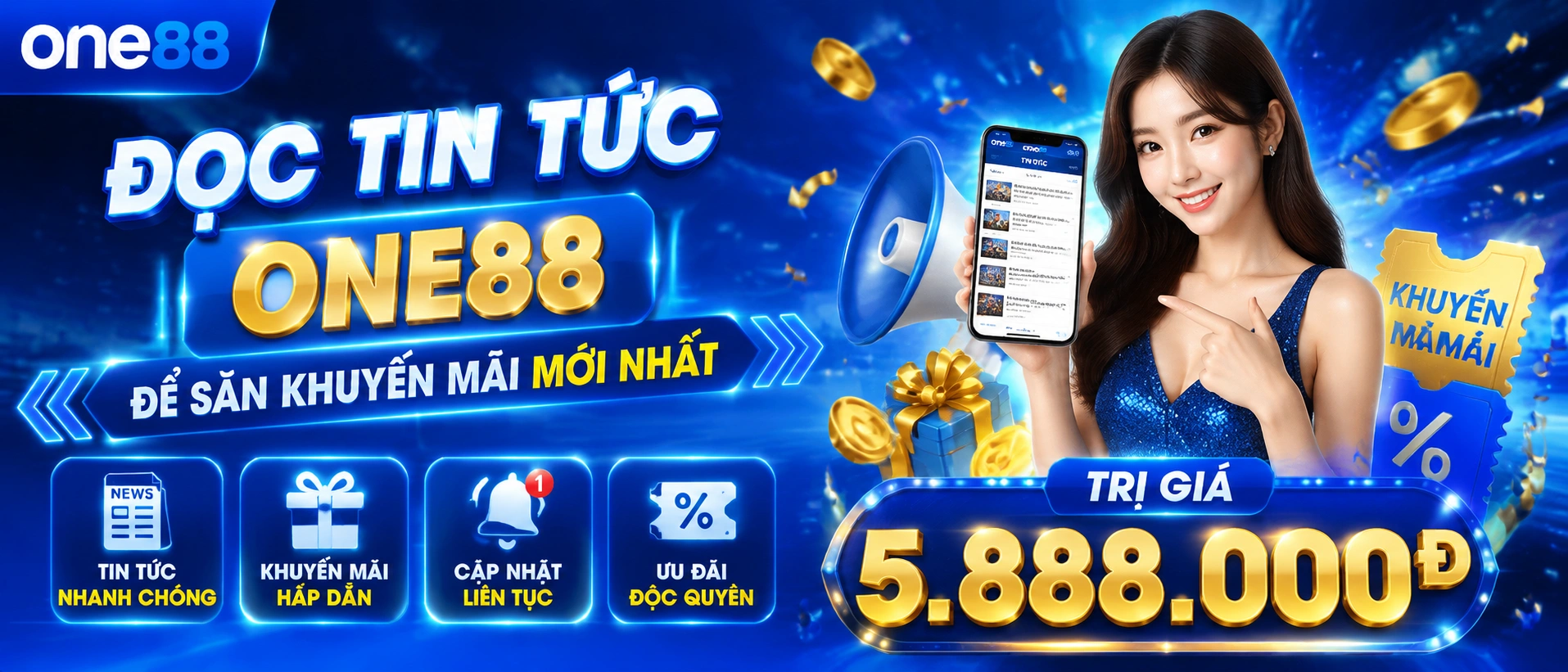 Tin khuyến mãi lễ hội ONE88 với quà tặng và hoàn tiền theo tuần